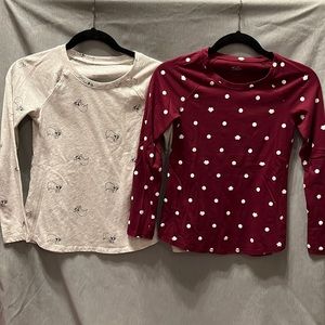 2 Justice long sleeve tops. Size 12